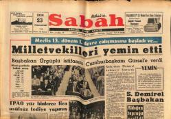 Sabah Gazetesi 23 Ekim 1965 - TPAO Yüz Binlerce Lira Usülsüz Tediye Yapmış GZ74800