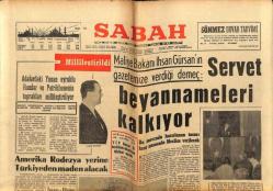 Sabah Gazetesi 13 Kasım 1965 - Amerika Rodezya yerine Türkiyeden Maden Alacak GZ74882