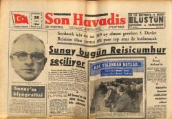 Son Havadis Gazetesi 28 Mart 1966 - Sunay Bugün Reis-i Cumhur Seçiliyor GZ77479