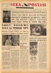 Seka Postası 1 Ağustos 1966 - Sanayi Bakanımız Sekada Tetikler Yaptı, Mehmet Turgut GZ79639