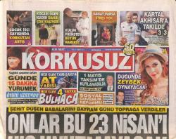 Korkusuz Gazetesi 24 Nisan 2016 - Şarkıcı Ebru Gündeş Önceki Akşam Şişli Günay Restoranda Sahne Aldı GZ84669