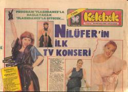 Hürriyet Gazetesi Kelebek Eki 18 Mayıs 1984 - Nilüferin İlk TV Konseri - Bu Gece Ekranda Mazhar Fuat Özkanda Var... GZ90525