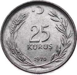 1970 Yılı 25 Kuruş ÇÇT TCM342