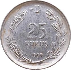 1969 Yılı 25 Kuruş ÇT TCM344