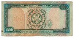 Türkmenistan 1000 Manat 1995 Temiz YKP2512