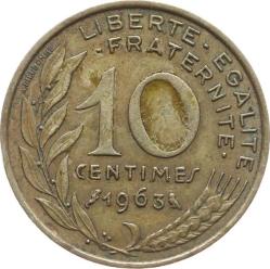 Fransa 10 Centimes 1963 ÇÇT YMP1261