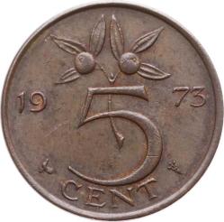 Hollanda 5 Cent 1973 ÇT *Queen Juliana* YMP2361