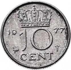 Hollanda 10 Cent 1977 ÇÇT+ YMP6130