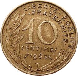 Fransa 10 Centimes 1963 ÇT YMP6504