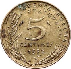 Fransa 5 Centimes 1972 ÇT YMP6528