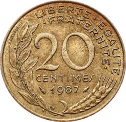 Fransa 20 Centimes 1987 ÇT YMP6556