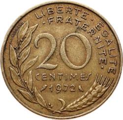 Fransa 20 Centimes 1972 ÇT YMP6563