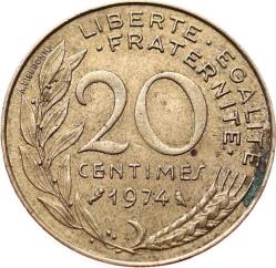 Fransa 20 Centimes 1974 ÇT+ YMP6571