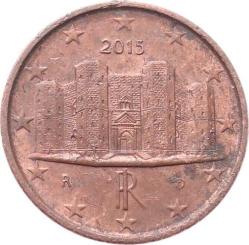 İtalya 1 Euro Cent 2015 Temiz *Castel del Monte* YMP8533