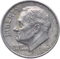 ABD 1 Dime 2000 (D) ÇÇT Roosevelt YMP9834