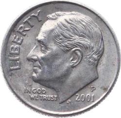 ABD 1 Dime 2001 (P) ÇÇT Roosevelt YMP9843