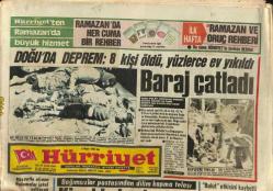 Efemera - Hürriyet Gazetesi 6 Mayıs 1986 - Doğuda Deprem 8 Kişi Öldü , Yüzlerce Ev Yıkıldı GZ91736 - kitantik - kitaLog