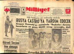 Milliyet Halk Gazetesi 19 Nisan 1961 - Amerika Bir Milyar Liralık Yeni Bir Yardımda Bulundu GZ92727