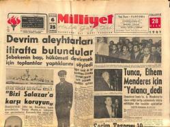 Milliyet Halk Gazetesi 28 Ocak 1961 - Sökede Sellerden 15 Ev Yıkıldı - Tunca , Ethem Menderes İçin Yalancı dedi GZ92872