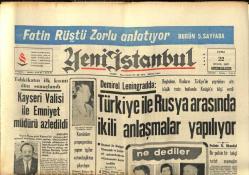 Yeni İstanbul Gazetesi 22 Eylül 1967 - Barzaniye Türkiyeden 100 Milyon Liralık Silah Kaçırılmış GZ93090