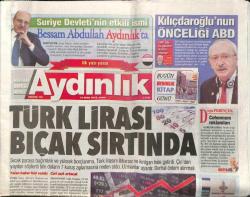 Aydınlık Gazetesi 12 Ocak 2018 - İngilizler Hastane Koridorlarında Ölüyor - Türk Lirası Bıçak Sırtında GZ94303