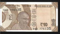 ** HİNDİSTAN ( 10 * RUPEES ) 2019 - ÇİL