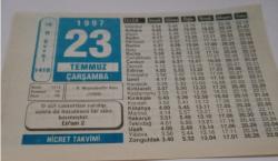 23 Temmuz 1997-Orijinal Takvim Yaprağı-Doğum Günü-Söz,Nişan,Nikâh,Düğün ve Önemli Günler Hediyesi-Hicret Takvimi-Ayet(Hadis)-(Hadis)-(En'am 2)-II.Meşrutiyet'in İlanı (1908)-İş İşten Geçerse-Peygamberimiz(SAV)-Z.Ömer Efendi