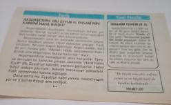 27 Temmuz 1997-Orijinal Takvim Yaprağı-Doğum Günü-Söz,Nişan,Nikâh,Düğün ve Önemli Günler Hediyesi-Hicret Takvimi-Ayet(Hadis)-(Abdülkadir Geylani (k.s.))-Kore Savaşları'nın Sona Ermesi(1953)-Akşemseddin,Ebu Eyyub-El Ensari'nin Kabrini Nasıl Buldu?-İbrahim Edhem(k.s.)-Hikmetler