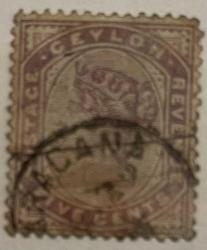1886.KRALİÇE VICTORYA.KLASİK..SRI LANKA TEK PUL.DAMGALI