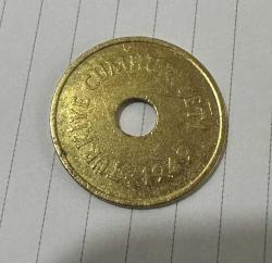 1949 TC 2 1/2 kuruş delikli madeni para Temiz