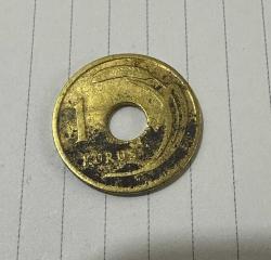 1949 TC 1 kuruş delikli madeni para ÇT