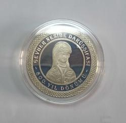 2006 GEVHER NESİBE DARÜŞŞİFASİ TÜRKİYE'DE TIP EĞİTİMİNİN 800.YILI DARPHANE HATIRA GÜMÜŞ PARASI / SERTİFİKALI VE BİYOGRAFİ KİTAPÇIĞI İLE BİRLİKTE