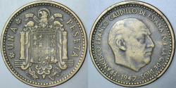 İSPANYA 1 PESETA 1947 (54) FRANCO DÖNEMİ.