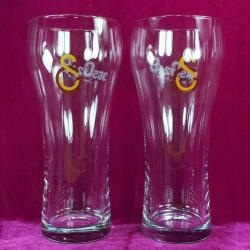 BİR ÇİFT GALATASARAY 50 cl BÜYÜK BOY CAM TARAFTAR BARDAĞI