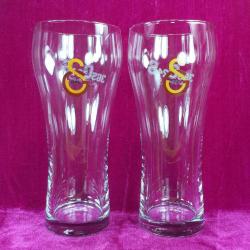 BİR ÇİFT GALATASARAY 50 cl BÜYÜK BOY CAM TARAFTAR BARDAĞI