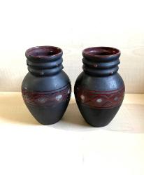 2 Adet El Yapımı Vintage Toprak Vazo Toprak