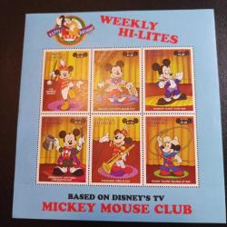 1998 yılında St. Vincent ve Grenadinler tarafından çıkarılan Mickey Mouse Kulübü'nün 70. yıl dönümünü anan hatıra bloğu MNH