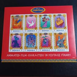 Grenada tarafından 1997 yılında çıkarılan Disney'in Herkül animasyon filmine ait 8'li blok MNH