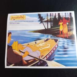 Guyanalı bir posta idaresi tarafından 1995 yılında yayınlanan Pocahontas temalı bir Disney hatıra bloğu MNH 4 ADET