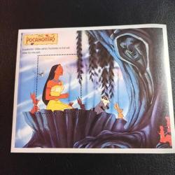 Guyanalı bir posta idaresi tarafından 1995 yılında yayınlanan Pocahontas temalı bir Disney hatıra bloğu MNH 4 ADET