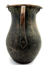 Eski Bakır Çift Kulplu Aykırı Bakraç