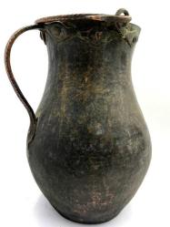 Eski Bakır Çift Kulplu Aykırı Bakraç