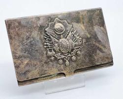 Osmanlı Armalı Vintage Gümüş Kartvizitlik AOB2822