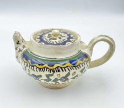 1970ler Çini Boya Desenli Seramik Sütlük AOB3269