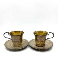 Rus Damgalı Kalem İşi 1 Çift Gümüş Kahve Fincanı AOB3834