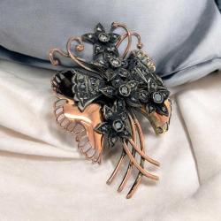 Antika 8 Ayar Elmas Taşlı Broş – 0.40 Krt | Vintage Gold Brooch ELM372 #9.10