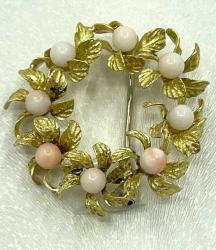 Antika 22 Ayar İncili Broş ELM139 #16.88