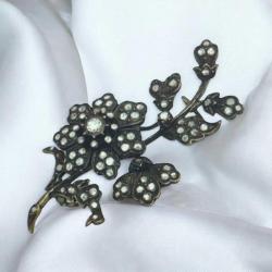 Vintage 8 Ayar Altın Elmas Taşlı Broş – 20.41g | Antika / Koleksiyonluk ELM133 #15.56