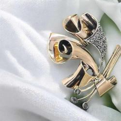 Antika 14 Ayar Altın Elmas Taşlı Broş – 11.81g | Antika / Koleksiyonluk ELM145 #18