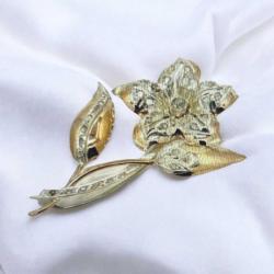 Antika 14 Ayar Altın Elmas Taşlı Broş – 12.42g | Antika / Koleksiyonluk ELM158 #17